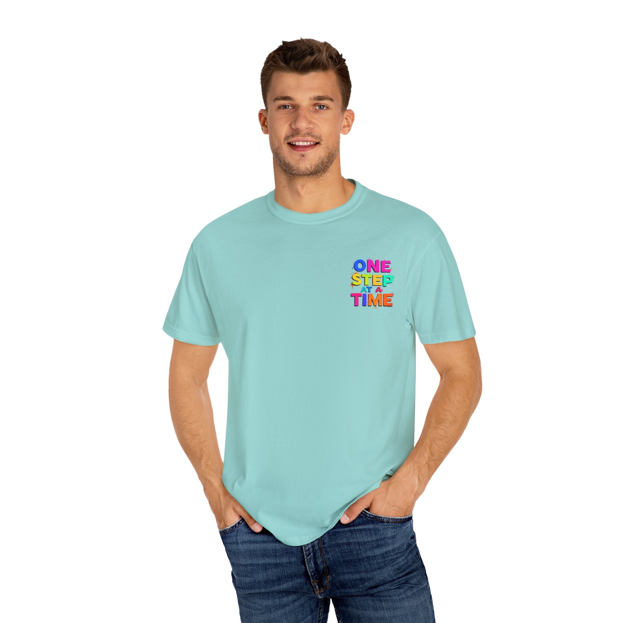 One Step at a Time Graphic T-Shirt, Unisex Vintage Tee, Perfect for Festivals, Beach Days, and Casual Wear, Gift for Sun Lovers