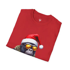 Cool Gorilla Santa T-Shirt | Funny Holiday Tee | Unisex Gift for Christmas, Party Wear, Family Gathering, Casual Style