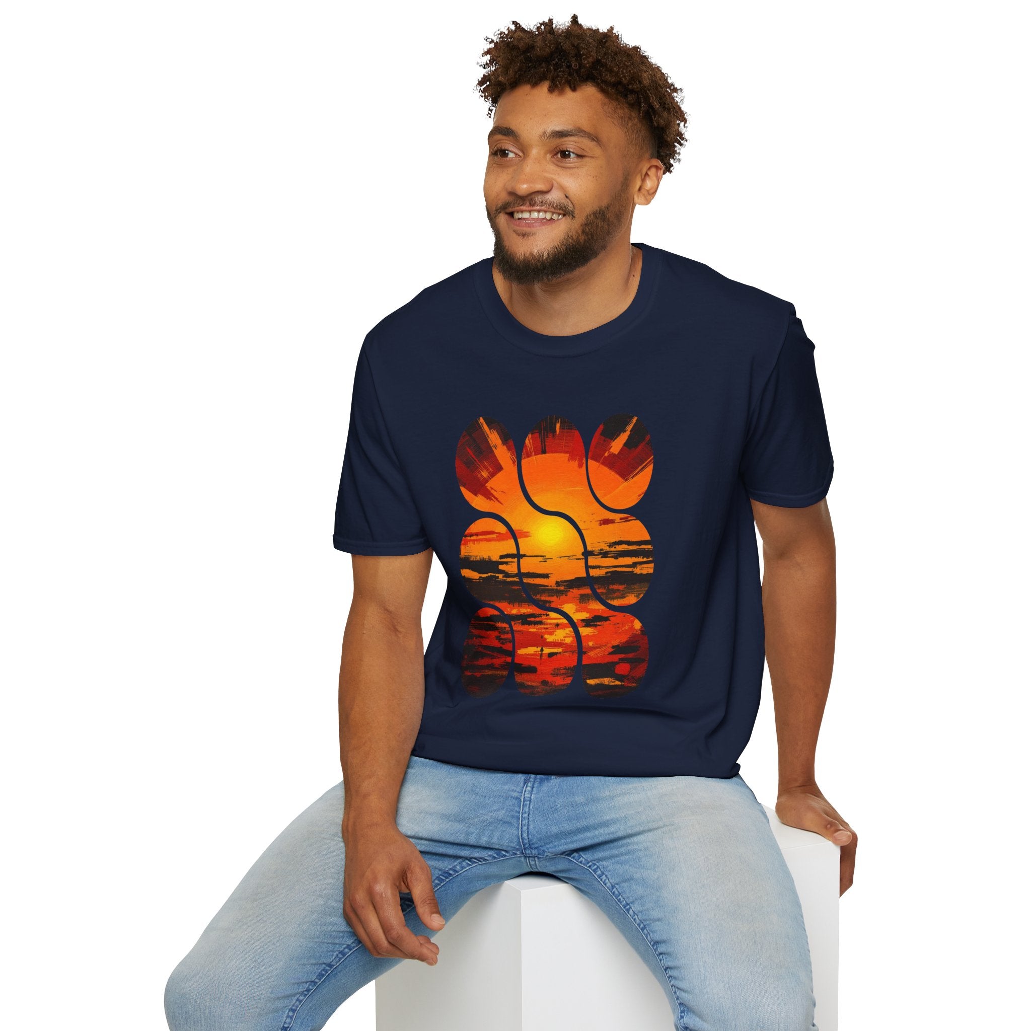 Sunset Inspired Unisex T-Shirt, Colorful Graphic Tee, Retro Summer Apparel, Gift for Friends, Casual Weekend Wear