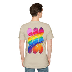 Vibrant Rainbow Softstyle T-Shirt, Unisex Pride Tee, LGBTQ+ Apparel, Colorful Casual Wear, Summer Festival Shirt