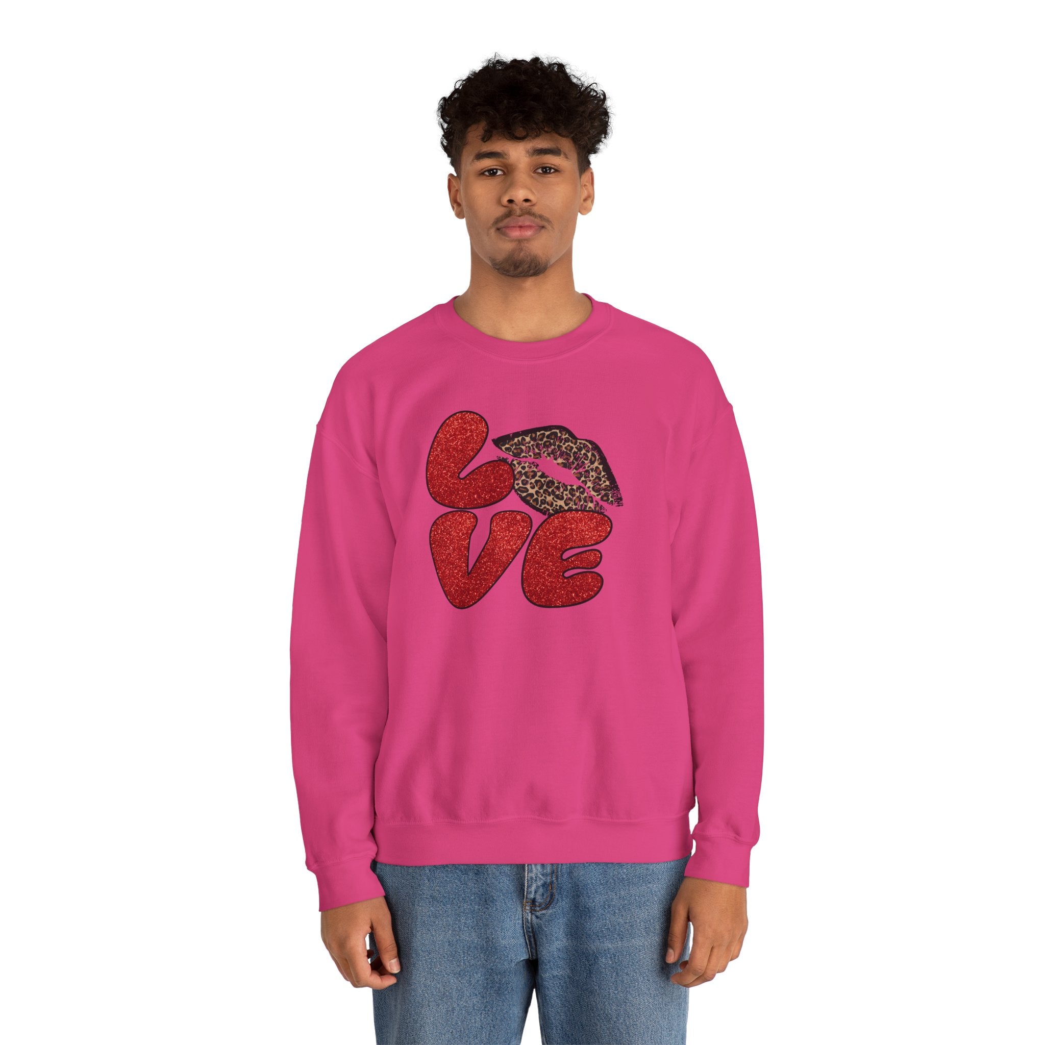 Love Graphic Sweatshirt, Cozy Crewneck for Couples, Valentine's Day Gift, Trendy Casual Wear, Fashionable Lounge Top