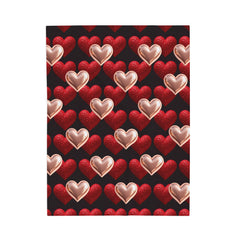 Heart Pattern Velveteen Plush Blanket – Cozy Valentine's Day Gift