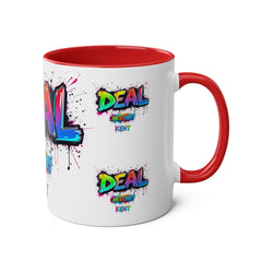 Colorful Graffiti Coffee Mug - 11oz Two-Tone "DEAL Canterbury"