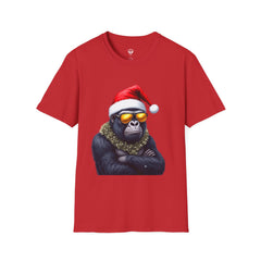Cool Gorilla Santa T-Shirt | Funny Holiday Tee | Unisex Gift for Christmas, Party Wear, Family Gathering, Casual Style