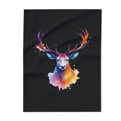 Artistic Deer Fleece Blanket - Cozy Home Decor, Gift for Nature Lovers, Animal Lovers, Wildlife Enthusiasts, Unique Throw
