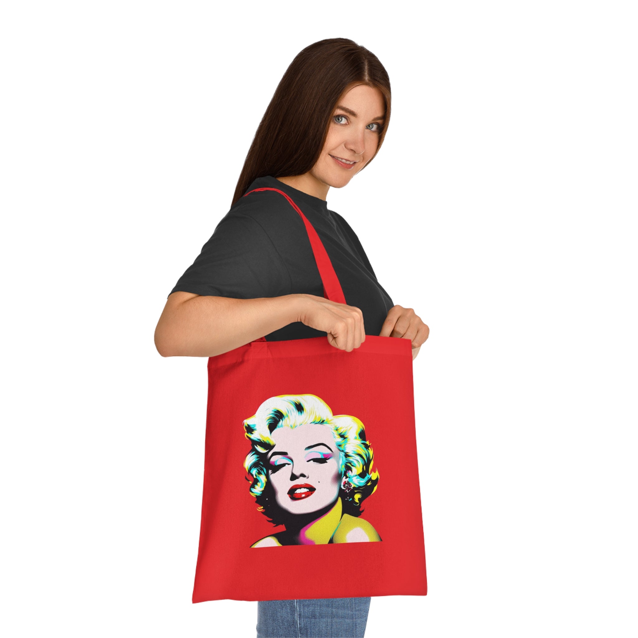 Marilyn Pop Art Cotton Tote Bag, Eco-Friendly Shopping Bag, Fun Beach Tote, Vintage Style Handbag, Gift for Art Lovers
