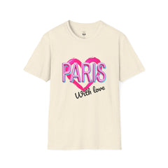 Paris with Love Unisex T-Shirt, Trendy Graphic Tee, Fashionable Gift, Casual Wear, Travel Souvenir, Unique Statement Shirt