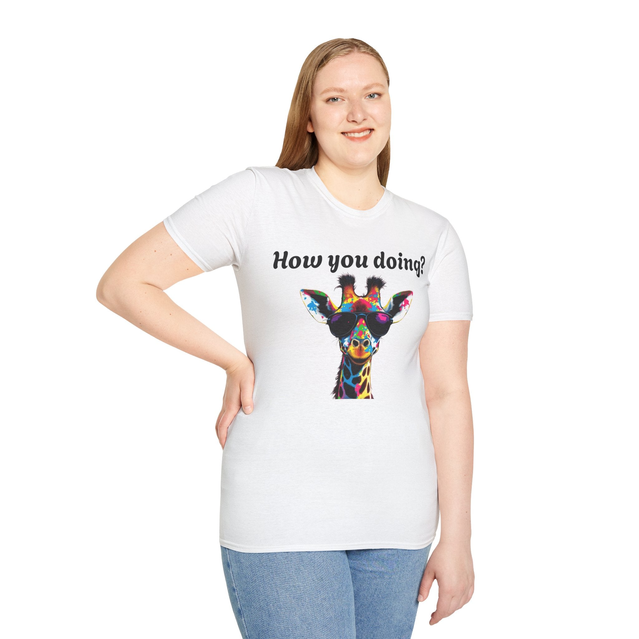 Colorful Giraffe T-Shirt: Fun Animal Tee, Gift for Animal Lovers, Quirky Statement Shirt, Cute Graphic Tee, Unique Birthday Present
