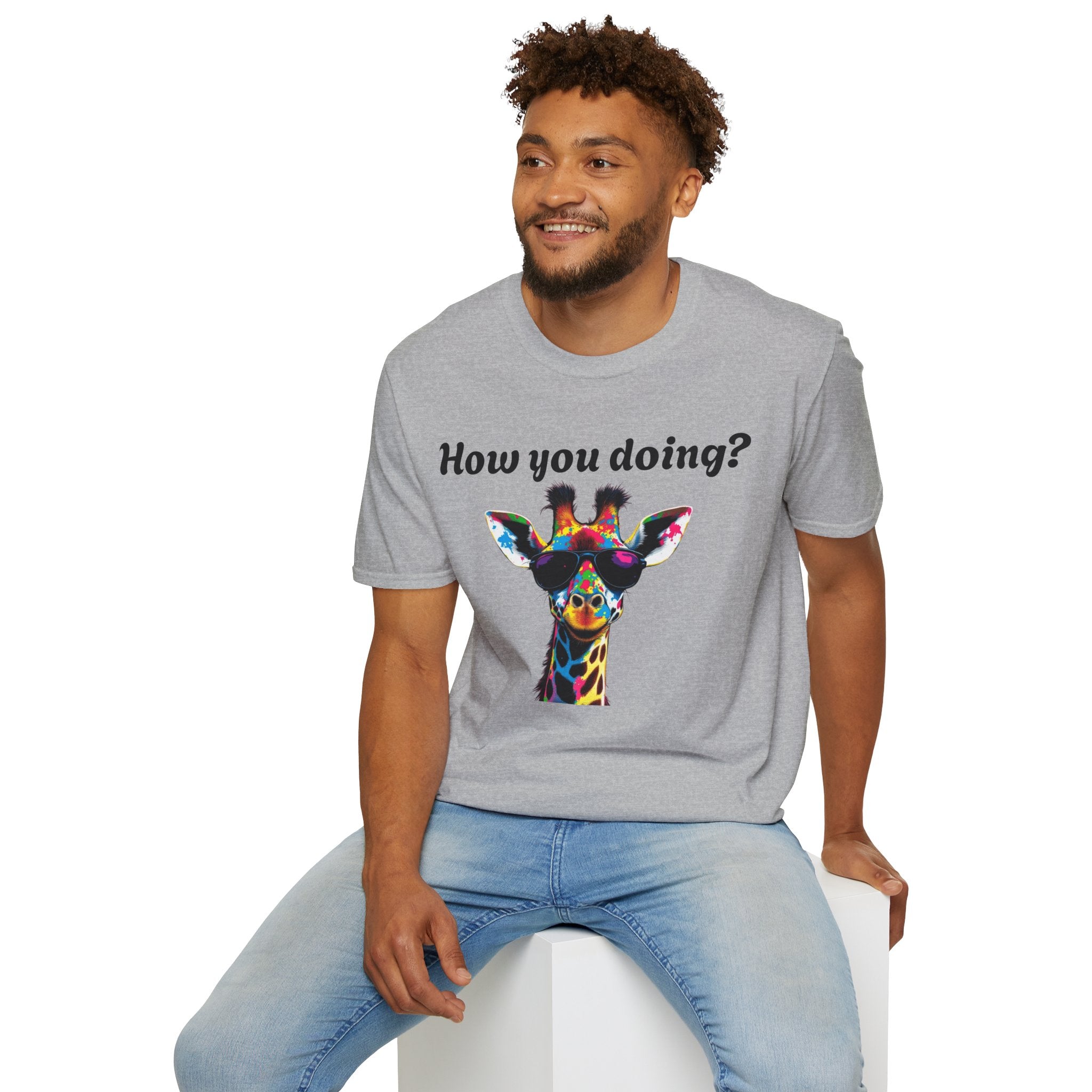Colorful Giraffe T-Shirt: Fun Animal Tee, Gift for Animal Lovers, Quirky Statement Shirt, Cute Graphic Tee, Unique Birthday Present