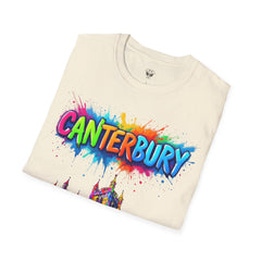 Canterbury Colorful T-Shirt | Vibrant Graphic Tee, Unisex Fashion, Travel Souvenir, Art Lovers Gift, Summer Wardrobe Essential