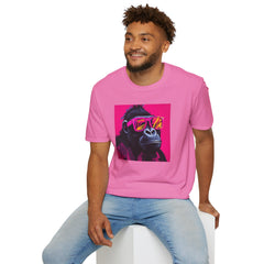 Retro Gorilla Graphic T-Shirt, Fun Animal Tee, Unisex Casual Wear, Birthday Gift, Summer Styles, Festival Fashion