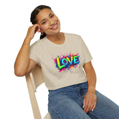 Colorful Love Unisex T-Shirt, Casual Wear, Gift for Him/Her, Valentine's Day, Family Reunion, Streetwear