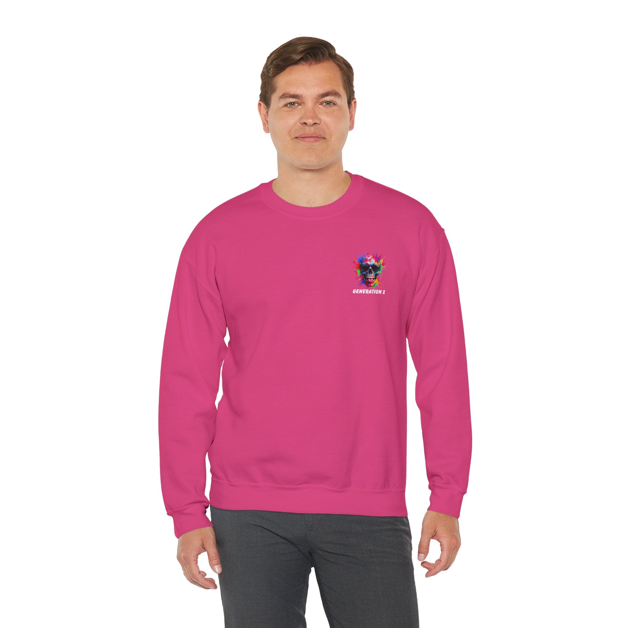 Vibrant Skull Sweatshirt - Unisex Crewneck, Colorful Graphic, Perfect for Casual Wear, Gifts for Friends, Halloween & Parties