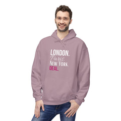 Travel-Inspired Unisex Hoodie - London Paris New York Deal, Urban Fashion, Cozy Sweatshirt, Gift for Travelers, Everyday Wear