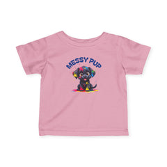 Messy Pup Infant Tee - Cute Animal Graphic T-Shirt for Kids
