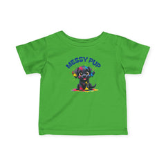 Messy Pup Infant Tee - Cute Animal Graphic T-Shirt for Kids
