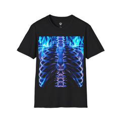 Iridescent Skeleton Tee - Unisex Softstyle T-Shirt, Graphic Tee, Trendy Wear, Halloween Costume, Edgy Fashion, Unique Gift
