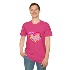 Heart Beat Unisex T-Shirt, Colorful Love Tee, Casual Graphic Tee, Gift for Friends, Valentine's Day Shirt