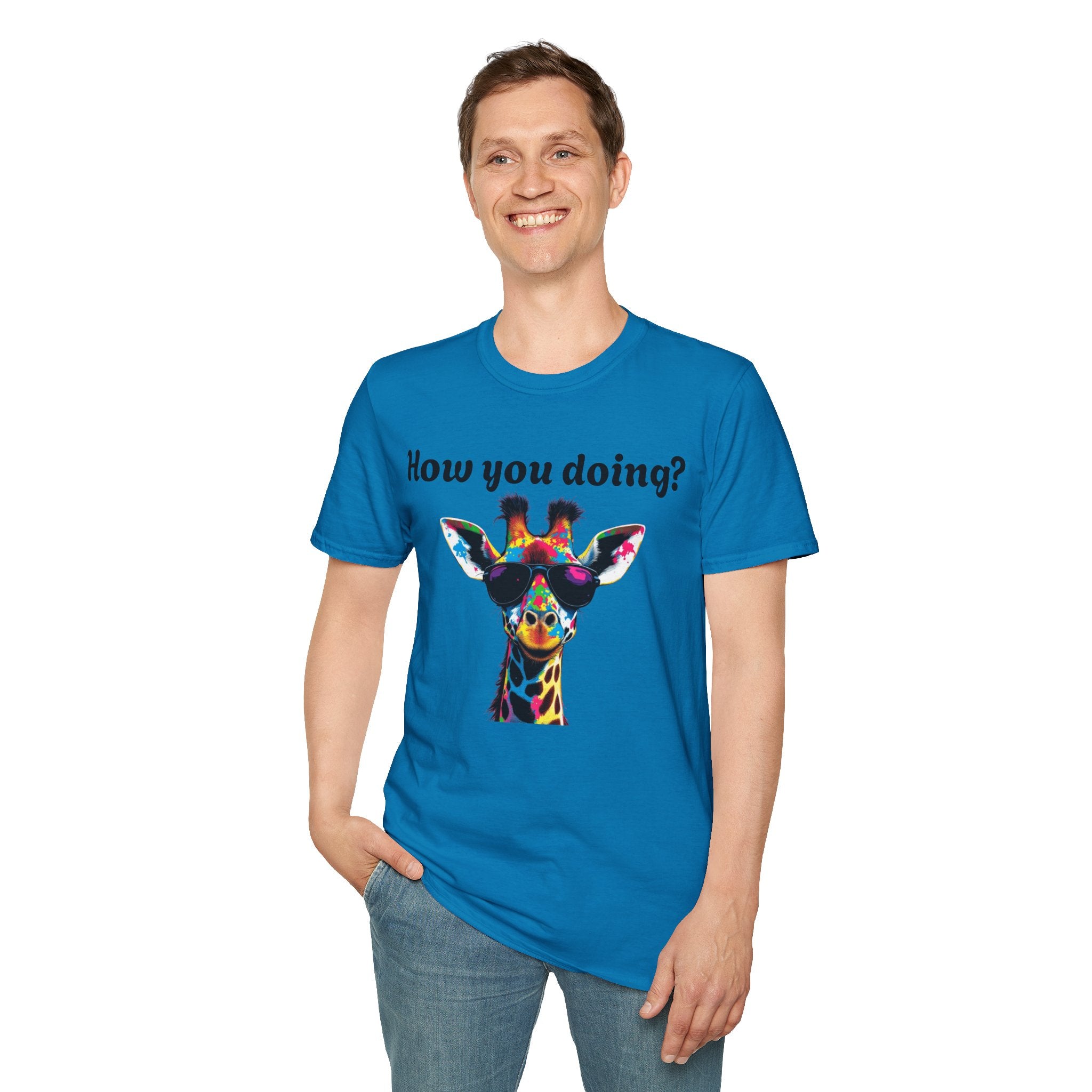 Colorful Giraffe T-Shirt: Fun Animal Tee, Gift for Animal Lovers, Quirky Statement Shirt, Cute Graphic Tee, Unique Birthday Present