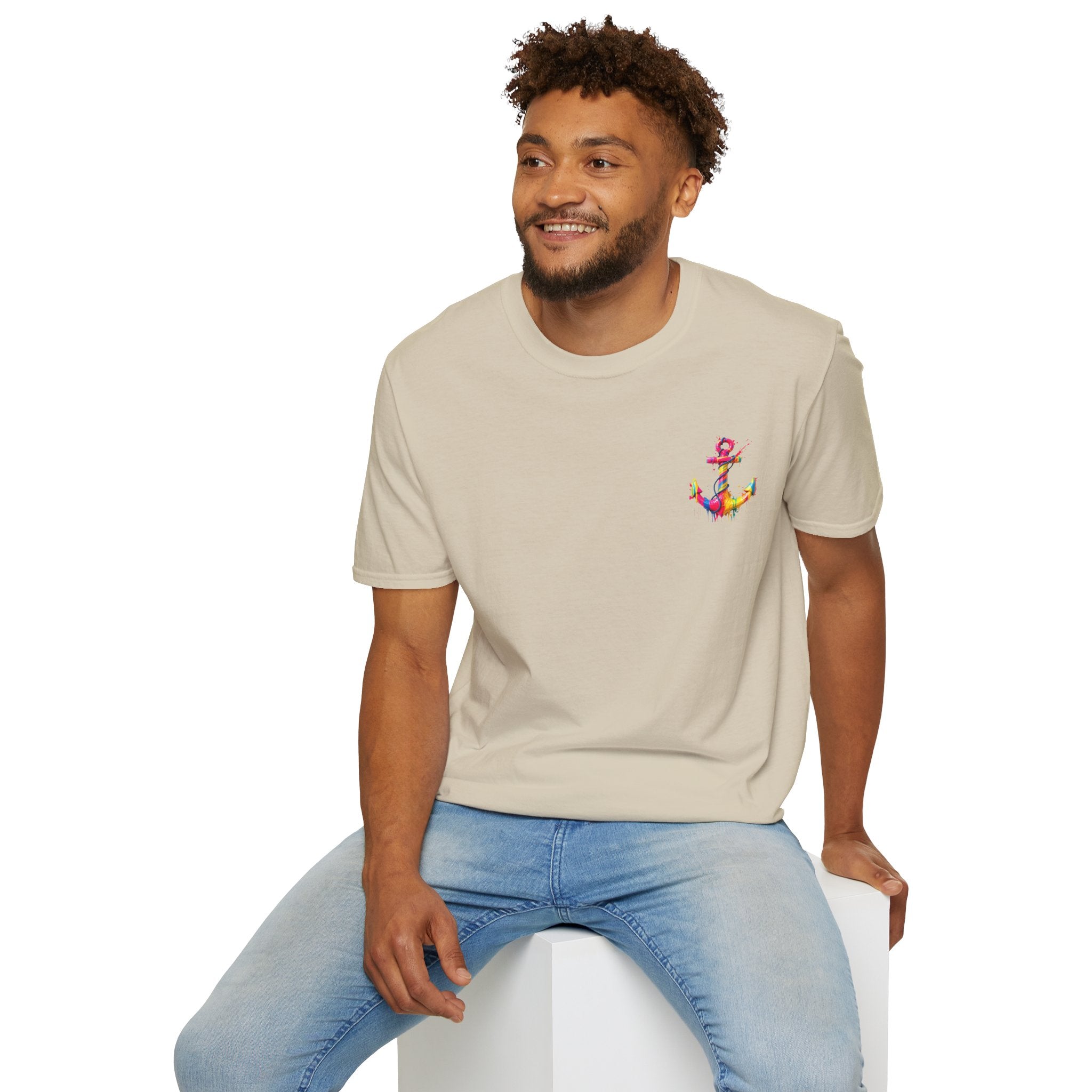 Colorful Anchor Design Unisex T-Shirt, Casual Tee, Nautical Gift, Beachwear, Summer Fashion, Gift for Sailors