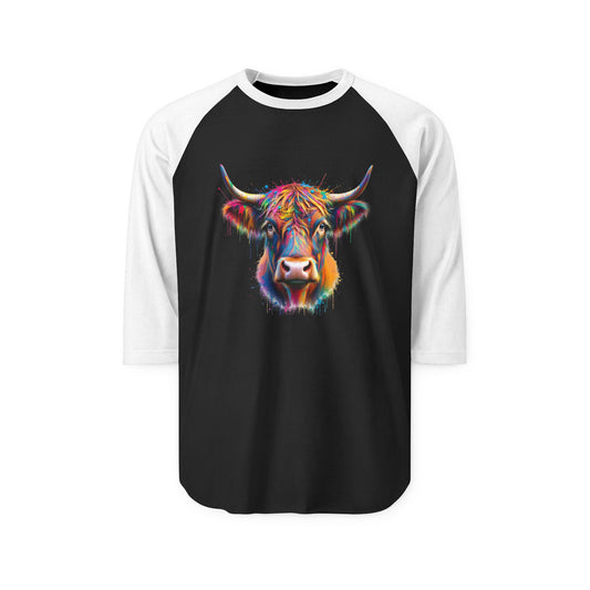 Colorful Cow Unisex Three-Quarter Sleeve Raglan Shirt