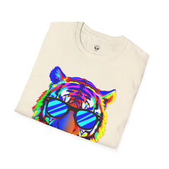 Colorful Tiger Graphic T-Shirt, Fun Apparel, Gift for Animal Lovers, Casual Wear, Summer Fashion, Festival Outfit