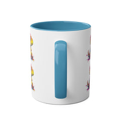 Colorful Dinosaur Two-Tone Coffee Mug - Cute 11oz Mug for Kids & Dino Lovers