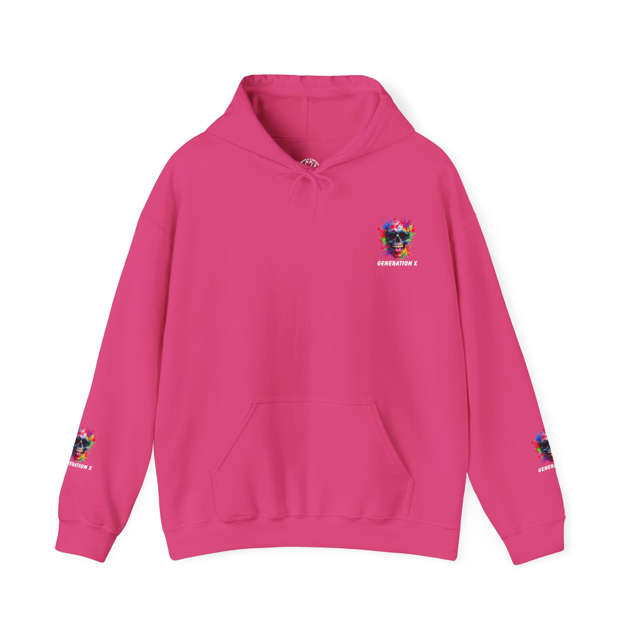 Colorful Retro Skull Hoodie, Unisex Heavy Blend Sweatshirt, Gift for Birthday, Casual Wear, Vintage Style