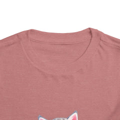 Cute Cat Toddler Tee - Whimsical Graphic Short Sleeve Shirt for Kids