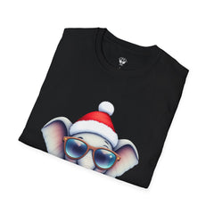 Cute Christmas Elephant T-Shirt, Unisex Holiday Tee, Fun Santa Shirt, Gift for Animal Lovers, Festive Apparel