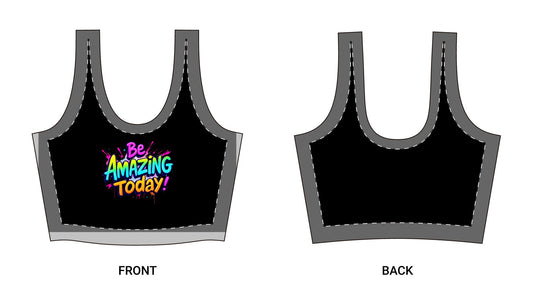 Be Amazing Today Polyester Sports Bra - Inspirational Activewear for Fitness Enthusiasts