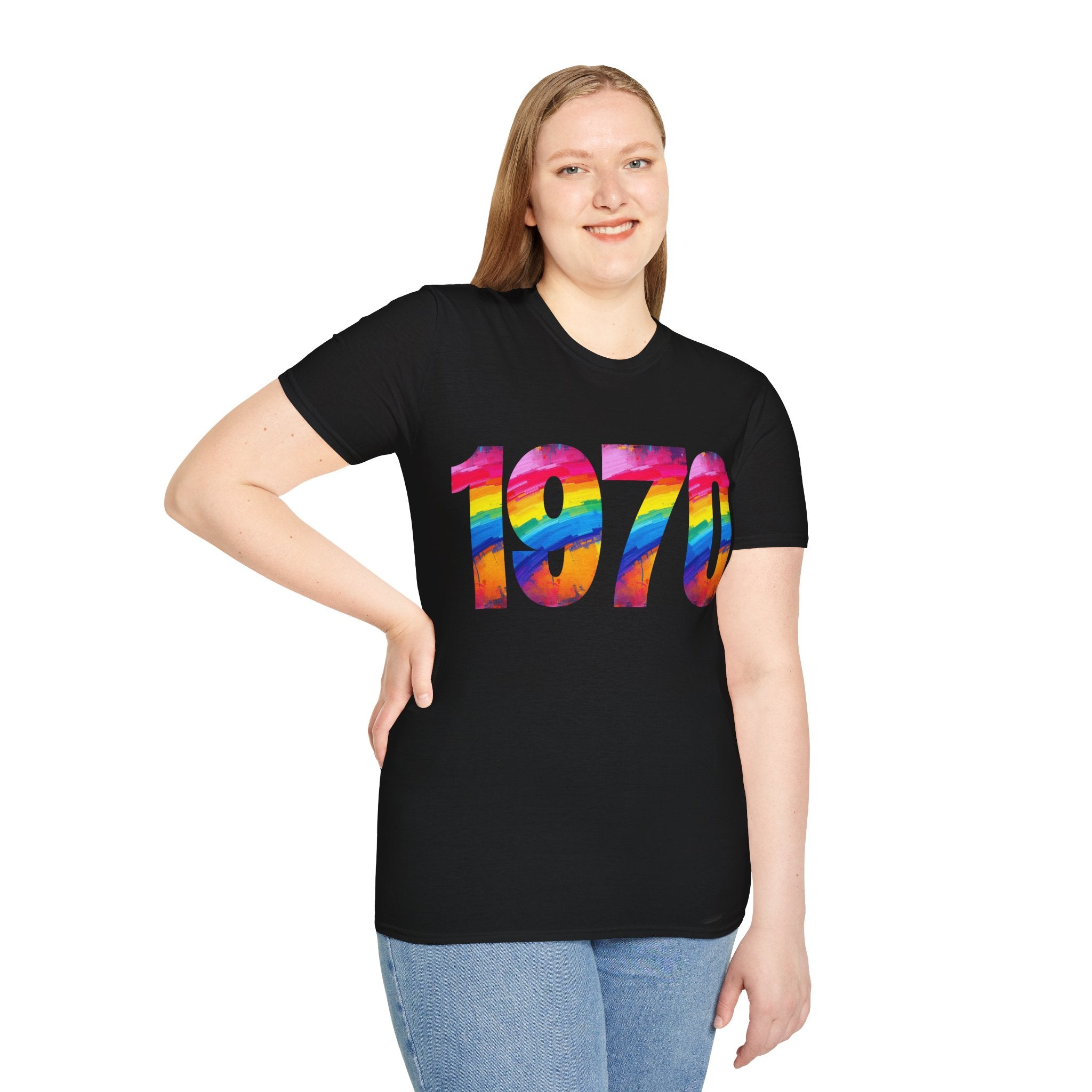Retro 1970 Rainbow Unisex T-Shirt, Vintage Graphic Tee, LGBTQ Pride Apparel, Casual Streetwear, Gift Idea for Birthdays