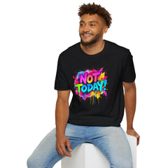 Colorful 'Not Today' Unisex Softstyle T-Shirt, Casual Tee, Statement Shirt, Funny Gift, Everyday Wear, Graphic Print Shirt
