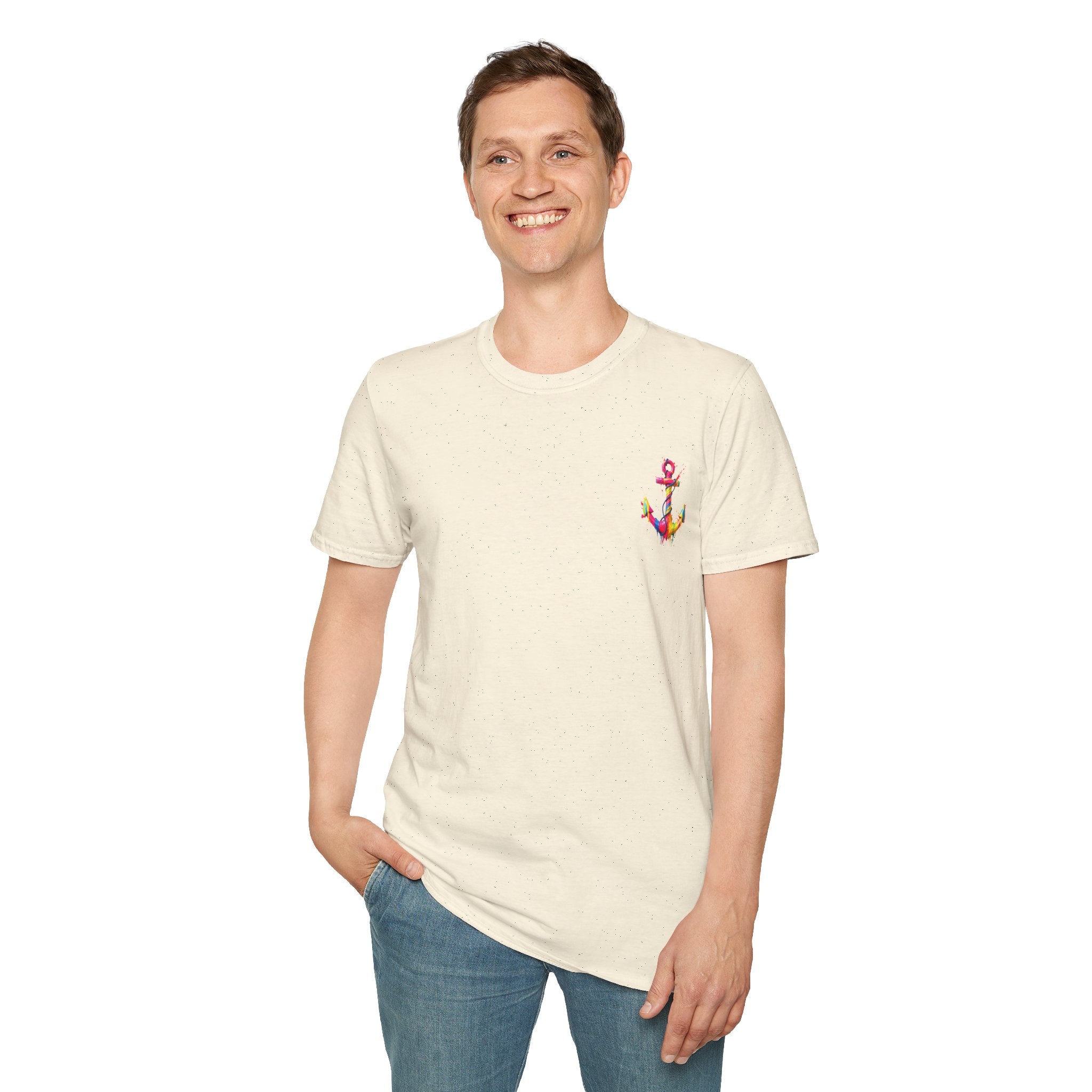 Colorful Anchor Design Unisex T-Shirt, Casual Tee, Nautical Gift, Beachwear, Summer Fashion, Gift for Sailors