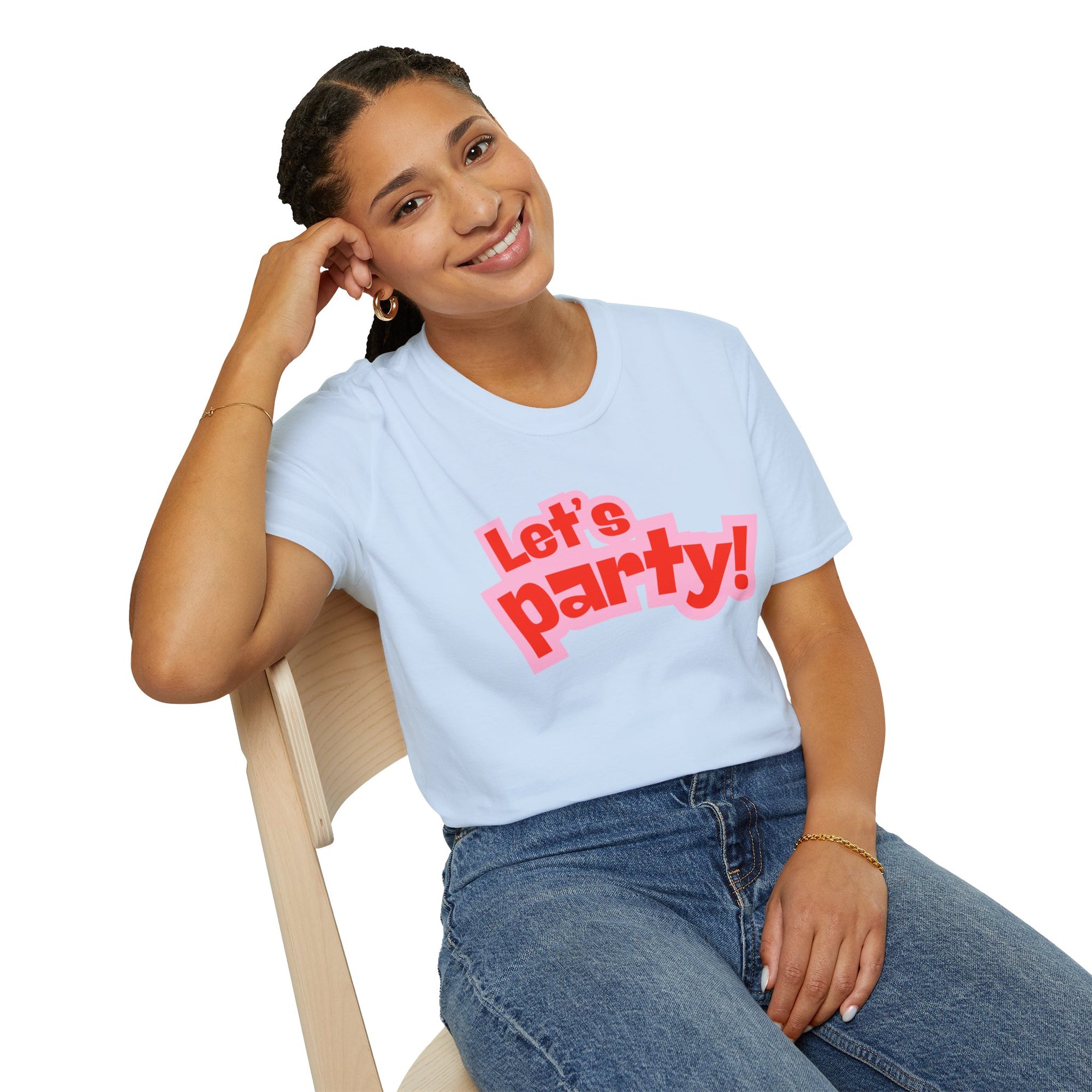 Let's Party! Unisex Softstyle T-Shirt - Fun Casual Wear for Celebrations, Birthdays, Festivals, Everyday Comfort