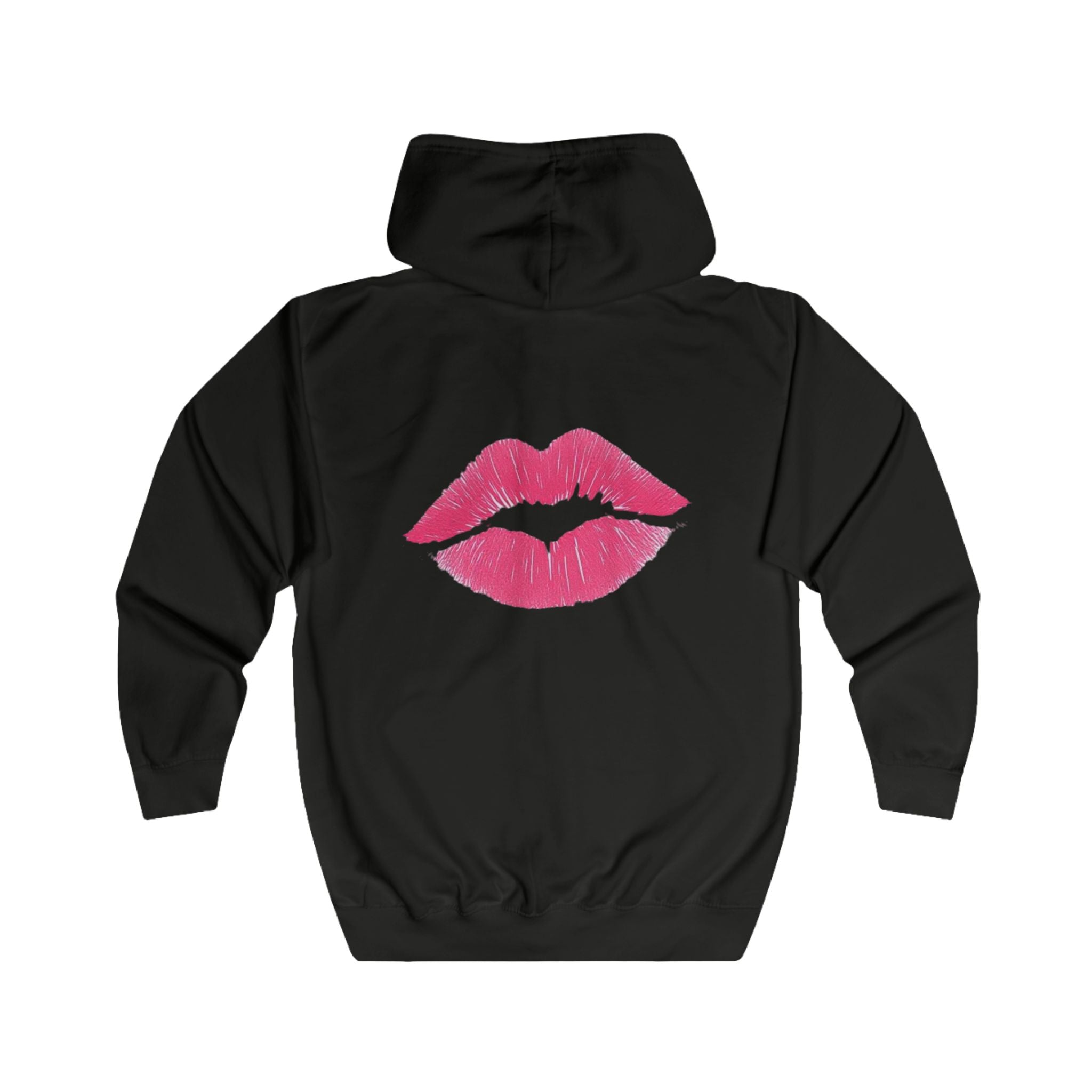 Kiss Mark Unisex Full Zip Hoodie, Trendy Outerwear, Gift for Her, Valentine's Day, Cute Casual Wear, Everyday Comfort, Statement Piece