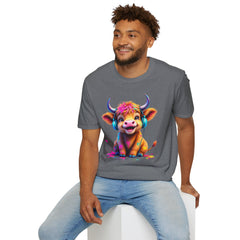 Cute Cow Graphic T-Shirt, Fun Animal Tee, Unisex Casual Wear, Gift for Cow Lovers, Trendy Summer Shirt