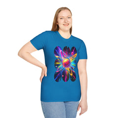 Colorful Atom Graphic T-Shirt, Unisex Casual Tee, Astronaut Art, Space Lover Gift, Festival Wear, Cosmic Vibes