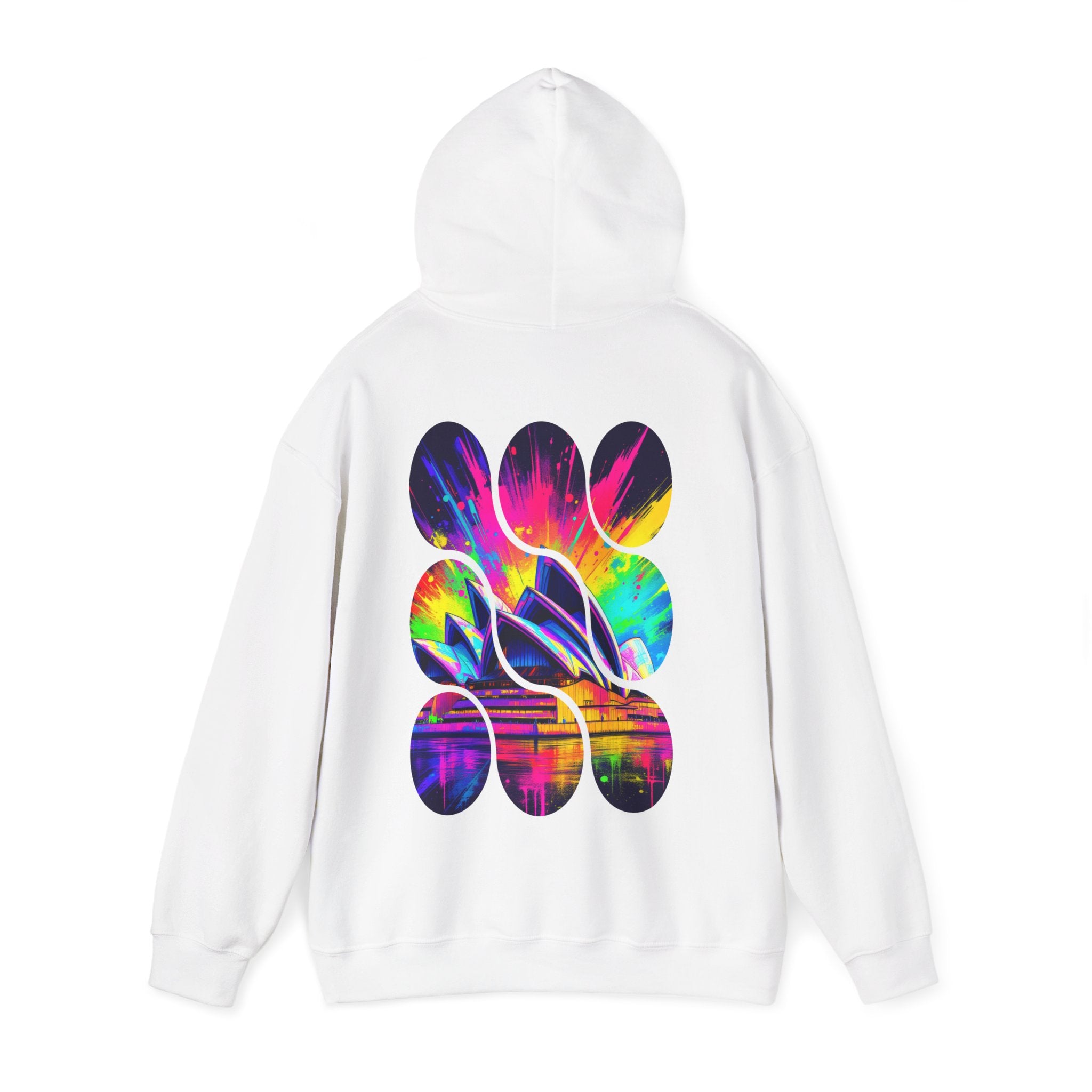 Colorful City View Abstract Hoodie with Eye-Catching Design, Perfect for Casual Wear, Art Lovers, Gift for Friends, Cozy Layering