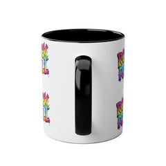 Colorful Rock & Roll Coffee Mug - 11oz Two-Tone Mug for Music Lovers