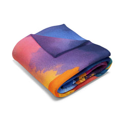 Vibrant Mountain Scenery Fleece Blanket | Cozy Decor for Home, Gift for Nature Lovers, Outdoor Adventure, Warmth Essential