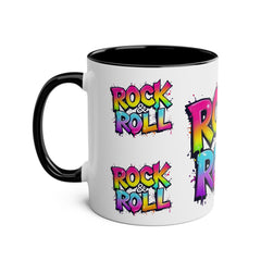 Colorful Rock & Roll Coffee Mug - 11oz Two-Tone Mug for Music Lovers