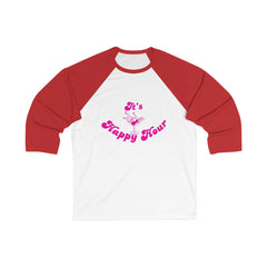 Unisex Baseball Tee, It's Happy Hour Shirt, Fun Casual Wear, Gift for Friends, Party Apparel, Spring/Summer Fashion