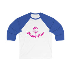 Unisex Baseball Tee, It's Happy Hour Shirt, Fun Casual Wear, Gift for Friends, Party Apparel, Spring/Summer Fashion