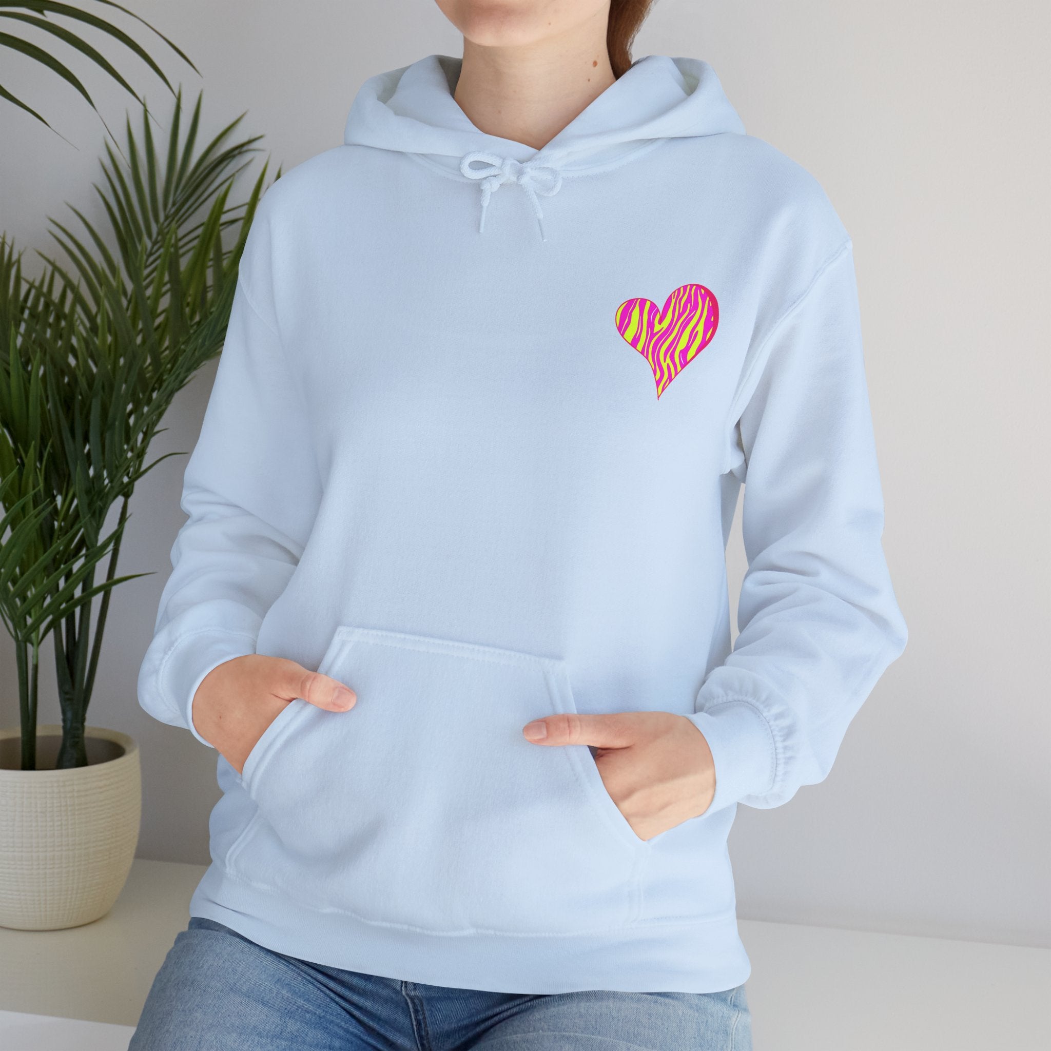 Vibrant Heart Print Hoodie - Funky Sweatshirt for Cozy Days, Perfect for Gifts, Casual Wear, Festivals, and Everyday Comfort