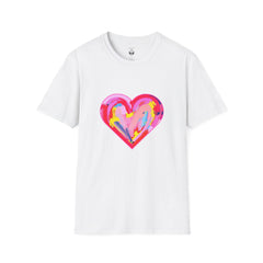 Heart Beat Unisex T-Shirt, Colorful Love Tee, Casual Graphic Tee, Gift for Friends, Valentine's Day Shirt