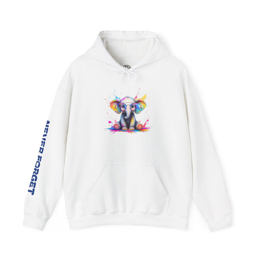 Colorful Elephant Design Unisex Heavy Blend™ Hooded Sweatshirt - Never Forget