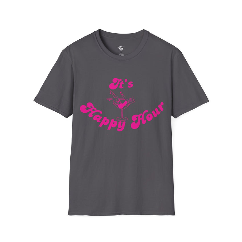 Happy Hour Unisex T-Shirt, Fun Cocktail Shirt, Gift for Party Lovers, Birthday Celebration Tee, Summer Party Outfit