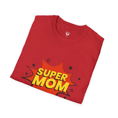 Super Mom Unisex Softstyle T-Shirt | Gift for Mother's Day, Funny Mom Tee, Birthday Present for Mom, Family Apparel, Casual Wear