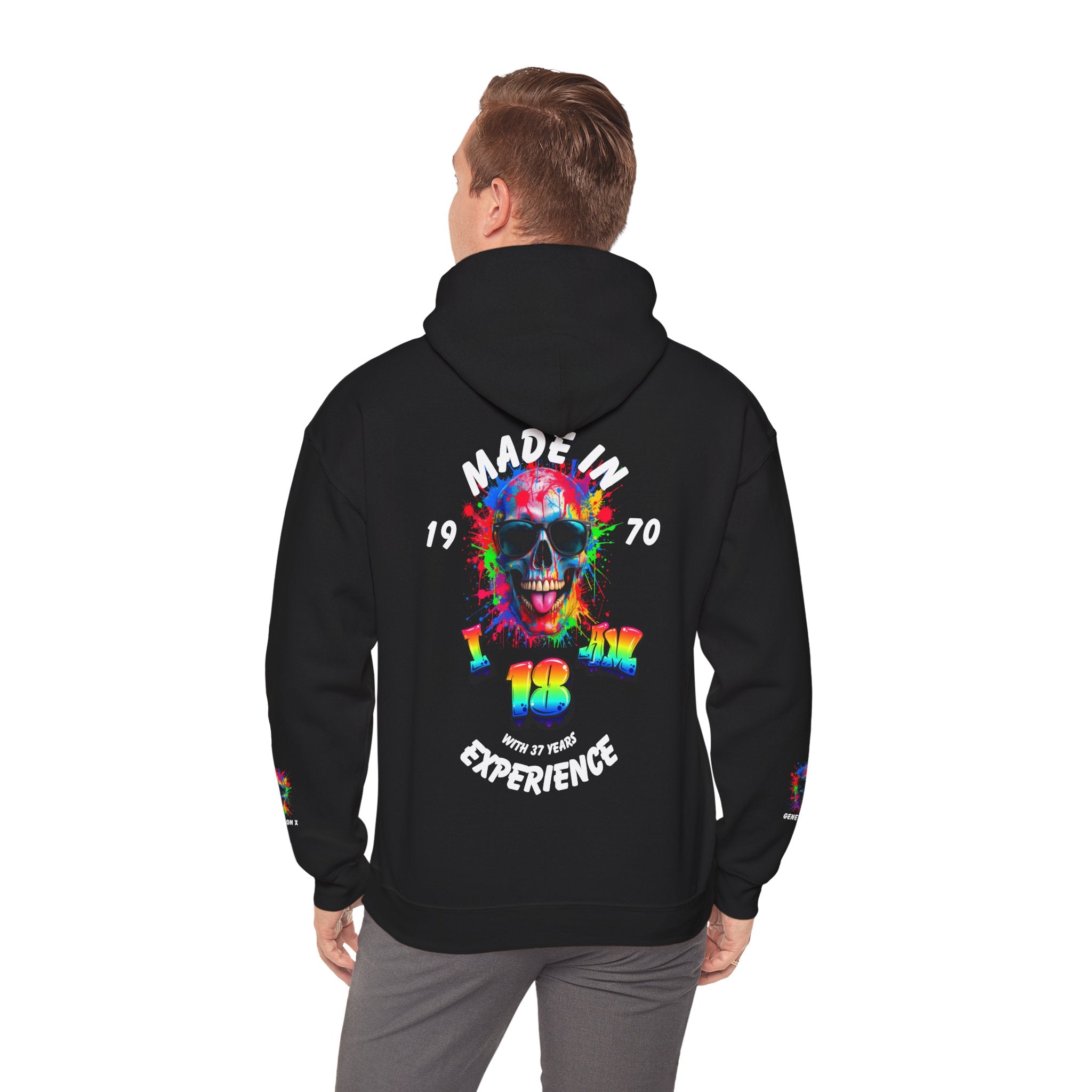 Colorful Retro Skull Hoodie, Unisex Heavy Blend Sweatshirt, Gift for Birthday, Casual Wear, Vintage Style